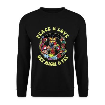 Hippie Tshirt Peace Movement Woodstock Boho Groove - Unisex Sweatshirt - black - Front - Alina (178cm) & Michal (187cm)