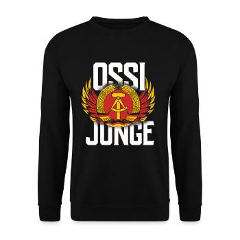 East Germany Gift East Ossi GDR Ostalgia - Unisex Sweatshirt - black - Front - Alina (178cm) & Michal (187cm)