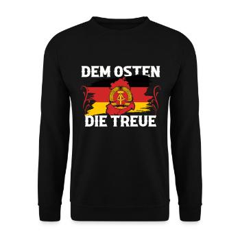 East Germany Tshirt Men Ossi Dresden NVA GDR - Unisex Sweatshirt - black - Front - Alina (178cm) & Michal (187cm)