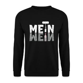 Mein Wein lustiges Weintrinker Geschenk - Unisex Pullover - Schwarz - Vorne - Alina (178cm) & Michal (187cm)