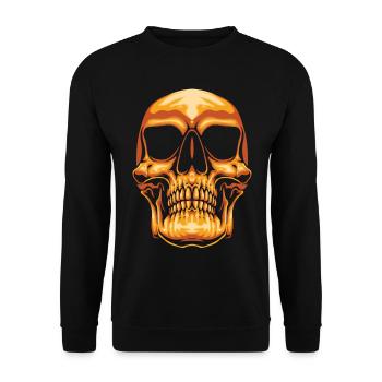 HALLOWEEN SKULL SKULL SKELETON - Unisex Sweatshirt - black - Front - Alina (178cm) & Michal (187cm)