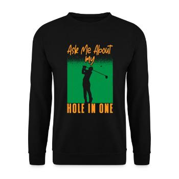 GOLF: Ask Me About Hole In One - Unisex Sweatshirt - black - Front - Alina (178cm) & Michal (187cm)