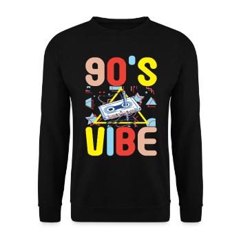 90s 90s 90s Party - Unisex Sweatshirt - black - Front - Alina (178cm) & Michal (187cm)