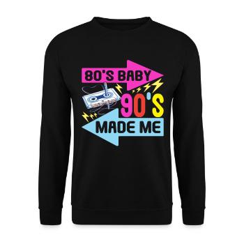 90s 90s 90s Party - Unisex Sweatshirt - black - Front - Alina (178cm) & Michal (187cm)