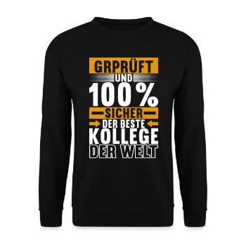 Abschiedsgeschenk Kollege Jobwechel - Unisex Pullover - Schwarz - Vorne - Alina (178cm) & Michal (187cm)