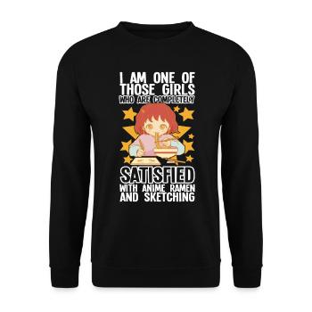 Anime Girl Manga - Sweat-shirt Unisexe - noir - Devant - Alina (178cm) & Michal (187cm)