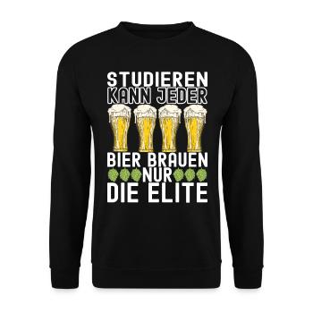 Bierbrauer Bier Brauen - Unisex Pullover - Schwarz - Vorne - Alina (178cm) & Michal (187cm)