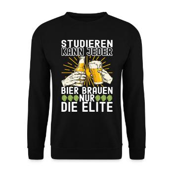 Bierbrauer Bier Brauen - Unisex Pullover - Schwarz - Vorne - Alina (178cm) & Michal (187cm)