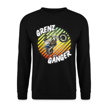 Motocross / Enduro / Freestyle mx / Dirtbike retro - Unisex Pullover - Schwarz - Vorne - Alina (178cm) & Michal (187cm)