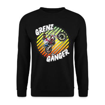 Motocross / Enduro / Freestyle mx / Dirtbike retro - Unisex Pullover - Schwarz - Vorne - Alina (178cm) & Michal (187cm)