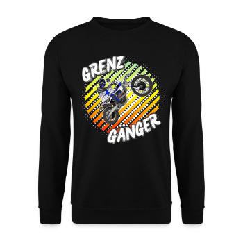 Motocross / Enduro / Freestyle mx / Dirtbike retro - Unisex Pullover - Schwarz - Vorne - Alina (178cm) & Michal (187cm)