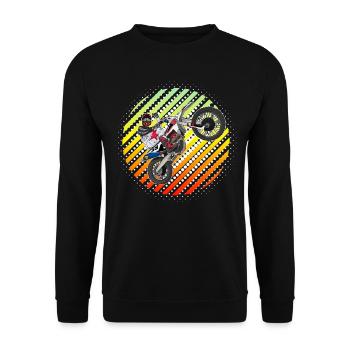 Motocross / Enduro / Freestyle mx / Dirtbike retro - Unisex Sweatshirt - black - Front - Alina (178cm) & Michal (187cm)