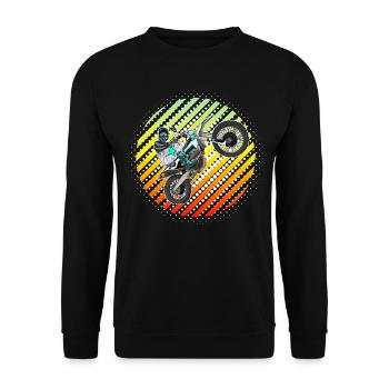 Motocross / Enduro / Freestyle mx / Dirtbike retro - Unisex Pullover - Schwarz - Vorne - Alina (178cm) & Michal (187cm)