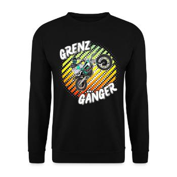 Motocross / Enduro / Freestyle mx / Dirtbike retro - Unisex Pullover - Schwarz - Vorne - Alina (178cm) & Michal (187cm)