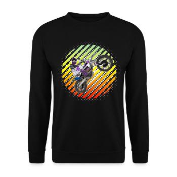Motocross / Enduro / Freestyle mx / Dirtbike retro - Unisex Pullover - Schwarz - Vorne - Alina (178cm) & Michal (187cm)