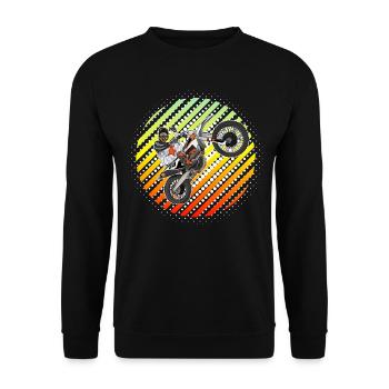Motocross / Enduro / Freestyle mx / Dirtbike retro - Unisex Sweatshirt - black - Front - Alina (178cm) & Michal (187cm)