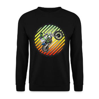 Motocross / Enduro / Freestyle mx / Dirtbike retro - Unisex Pullover - Schwarz - Vorne - Alina (178cm) & Michal (187cm)