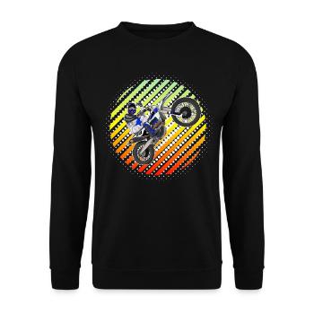 Motocross / Enduro / Freestyle mx / Dirtbike retro - Unisex Pullover - Schwarz - Vorne - Alina (178cm) & Michal (187cm)
