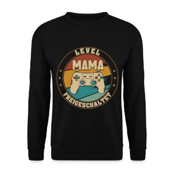 Mama Level Loading 2021 Schwangerschaft Verkünden - Unisex Pullover - Schwarz - Vorne - Alina (178cm) & Michal (187cm)