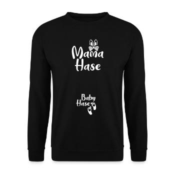 Ostern Schwanger Outfit Ankündigen Großeltern - Unisex Pullover - Schwarz - Vorne - Alina (178cm) & Michal (187cm)