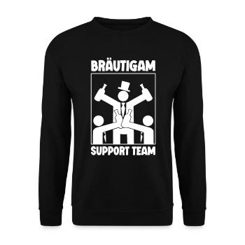 Team Bräutigam Junggesellenabschied Männer Kostüm - Unisex Pullover - Schwarz - Vorne - Alina (178cm) & Michal (187cm)