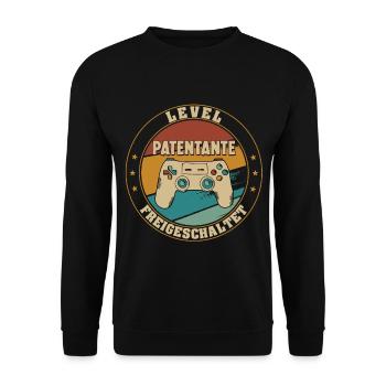 Patentante Level Loading 2021 Schwangerschaft - Unisex Pullover - Schwarz - Vorne - Alina (178cm) & Michal (187cm)