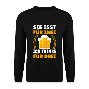 Lustige Schwangerschaft Verkünden Großeltern Papa - Unisex Pullover - Schwarz - Vorne - Alina (178cm) & Michal (187cm)