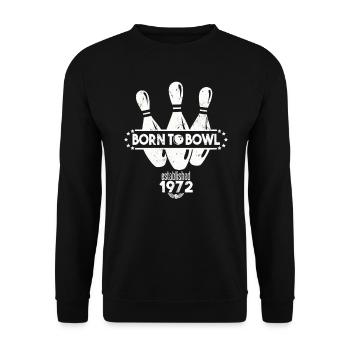 Né pour Bowling Anniversaire 1972 Chemise de bowling - Sweat-shirt Unisexe - noir - Devant - Alina (178cm) & Michal (187cm)