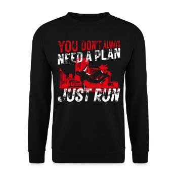 Parkour Free Running Traceur - Unisex Pullover - Schwarz - Vorne - Alina (178cm) & Michal (187cm)