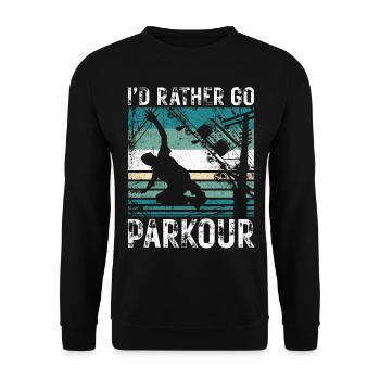 Parkour Free Running Traceur - Unisex Sweatshirt - black - Front - Alina (178cm) & Michal (187cm)