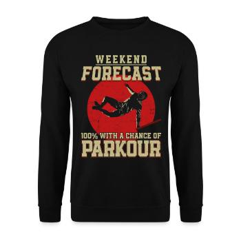Parkour Free Running Traceur - Unisex Pullover - Schwarz - Vorne - Alina (178cm) & Michal (187cm)