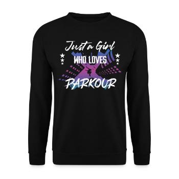 Parkour Free Running Traceur Girl - Unisex Sweatshirt - black - Front - Alina (178cm) & Michal (187cm)
