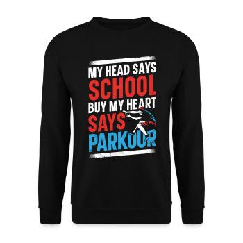 Parkour Free Running Traceur - Sweat-shirt Unisexe - noir - Devant - Alina (178cm) & Michal (187cm)