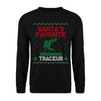 Parkour Free Running Traceur Ugly - Sweat-shirt Unisexe - noir - Devant - Alina (178cm) & Michal (187cm)