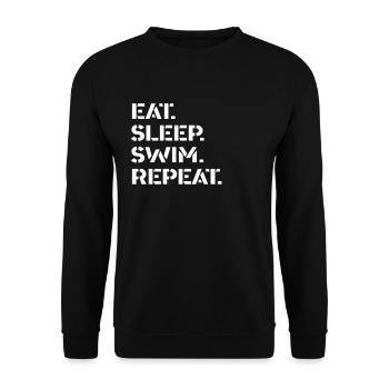 Schwimmen - eat. sleep. swim. repeat. - Unisex Pullover - Schwarz - Vorne - Alina (178cm) & Michal (187cm)