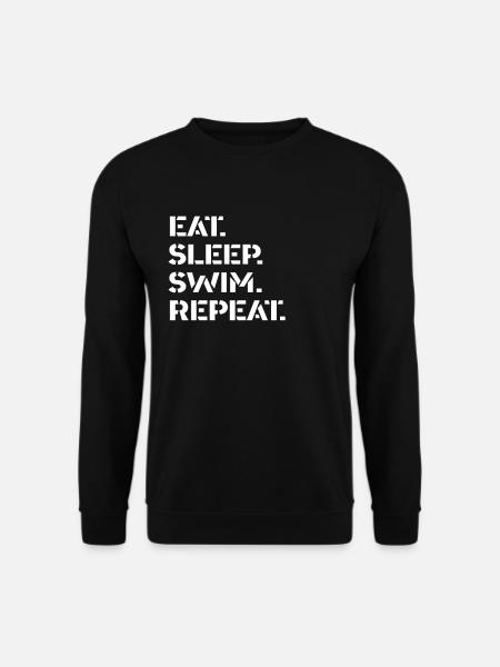 Schwimmen - eat. sleep. swim. repeat. - Unisex Pullover - Schwarz
