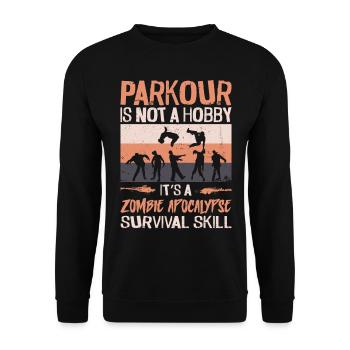 Parkour Free Running Traceur - Sweat-shirt Unisexe - noir - Devant - Alina (178cm) & Michal (187cm)