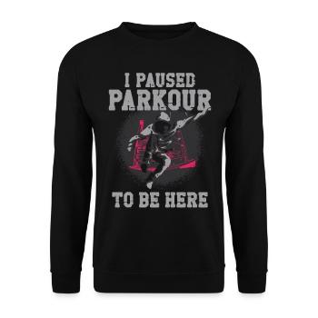 Parkour Free Running Traceur - Unisex Sweatshirt - black - Front - Alina (178cm) & Michal (187cm)