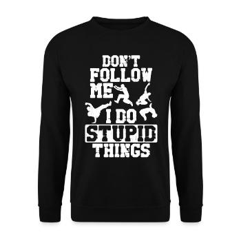 Parkour Free Running Traceur - Sweat-shirt Unisexe - noir - Devant - Alina (178cm) & Michal (187cm)