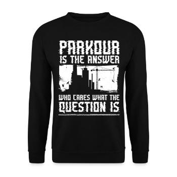 Parkour Free Running Traceur - Sweat-shirt Unisexe - noir - Devant - Alina (178cm) & Michal (187cm)