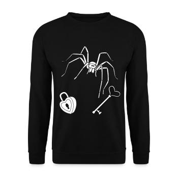 Horror Halloween Spider Key Lock Guard - Unisex Sweatshirt - black - Front - Alina (178cm) & Michal (187cm)