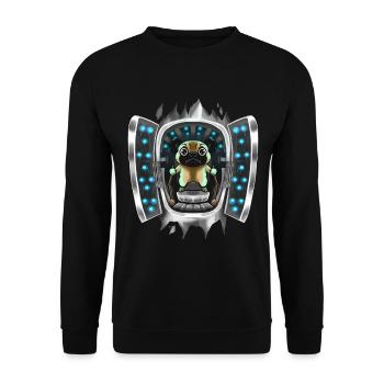 Pug Inside Costume Pug Takes Over Control - Unisex Sweatshirt - black - Front - Alina (178cm) & Michal (187cm)