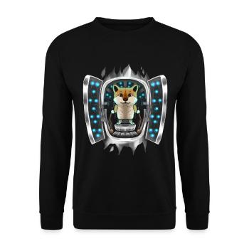 Shiba Inu à l’intérieur du costume Shiba Inu prend le relais - Sweat-shirt Unisexe - noir - Devant - Alina (178cm) & Michal (187cm)