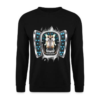 Corgi Inside Costume Corgi Takes Over Control - Unisex Sweatshirt - black - Front - Alina (178cm) & Michal (187cm)