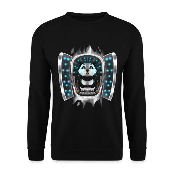 Panda Inside Costume Panda Takes Over Control - Unisex Sweatshirt - black - Front - Alina (178cm) & Michal (187cm)