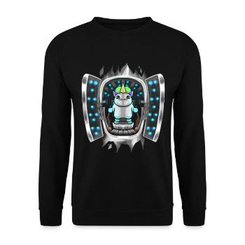 Mignonne Licorne à l’intérieur Costume Mignon Licorne Prend - Sweat-shirt Unisexe - noir - Devant - Alina (178cm) & Michal (187cm)
