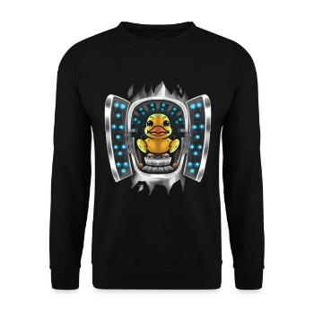 Duck Inside Costume Duck Takes Over Control - Unisex Sweatshirt - black - Front - Alina (178cm) & Michal (187cm)