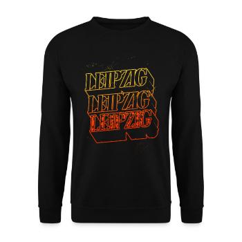 Leipzig Germany City Skyline Home Font - Unisex Sweatshirt - black - Front - Alina (178cm) & Michal (187cm)