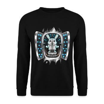 Rabbit Inside Costume Hare Takes Over Control - Unisex Sweatshirt - black - Front - Alina (178cm) & Michal (187cm)