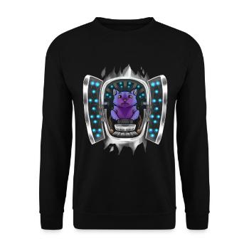 Purple Bat Inside Costume Purple Bat Takes Over - Unisex Pullover - Schwarz - Vorne - Alina (178cm) & Michal (187cm)